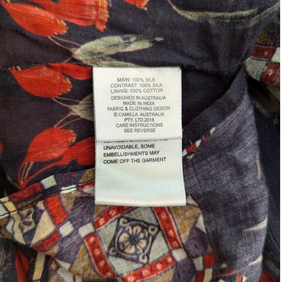 Camilla Long Gathered Panel Maxi Dress Paved In Paisley Size XS Preowned - Picture 15 of 16